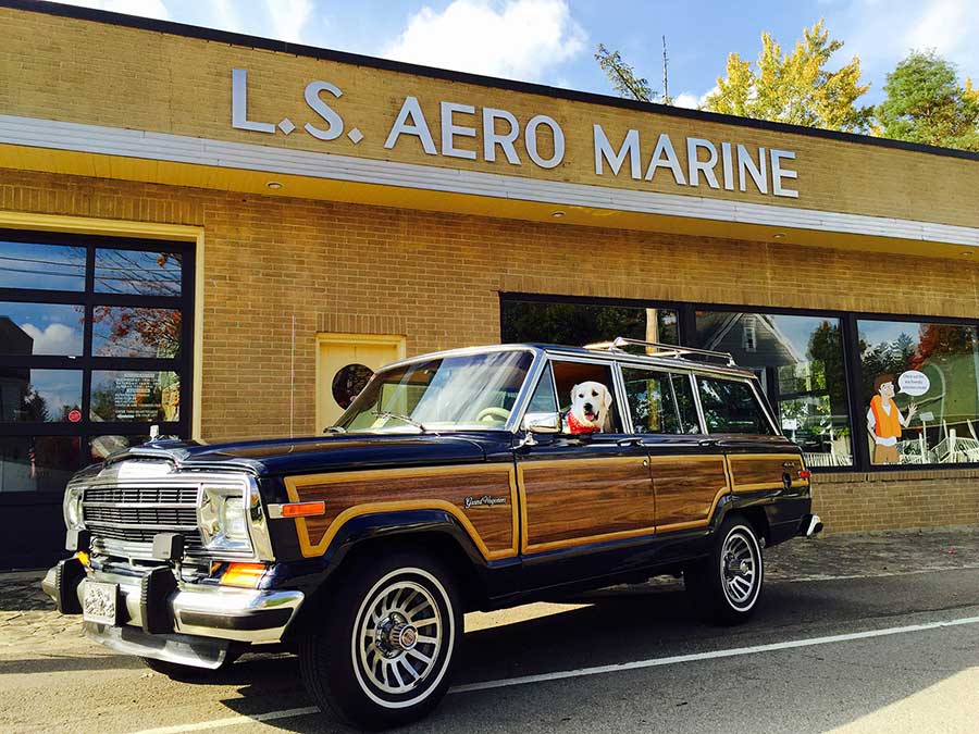 Driving by the L.S. Aero Marine in Bemus Point